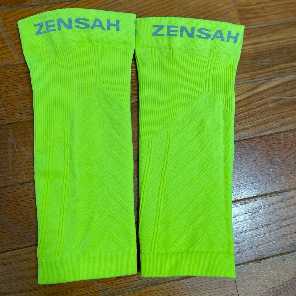 Zensah calf sleeves neon green